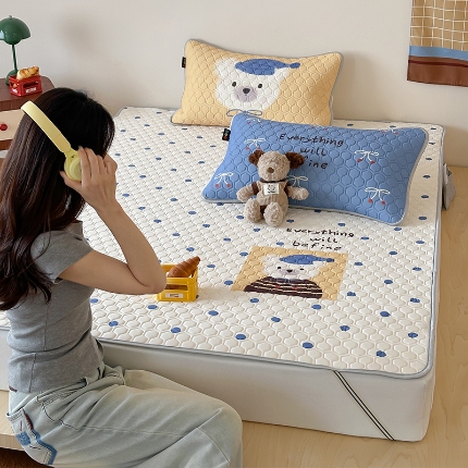 91家纺网 家纺一手货源 找家纺 （总）RYB红黄兰 2025新款ins原创设计师款大版冰皮锦氨凉感加厚6mm水洗乳胶凉席三件套