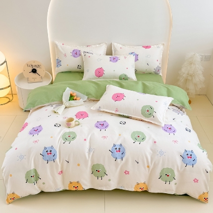 91家纺网 家纺一手货源 找家纺 （总）梦舒阳2025新款磨毛植物羊绒四件套高克重床单款床笠款四件套