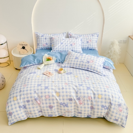 91家纺网 家纺一手货源 找家纺 （总）梦舒阳2025新款磨毛植物羊绒四件套高克重床单款床笠款四件套