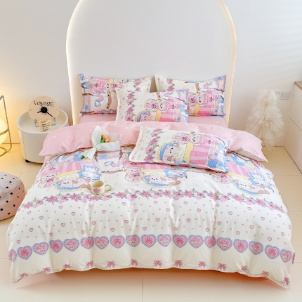 91家纺网 家纺一手货源 找家纺 （总）梦舒阳2025新款磨毛植物羊绒四件套高克重床单款床笠款四件套