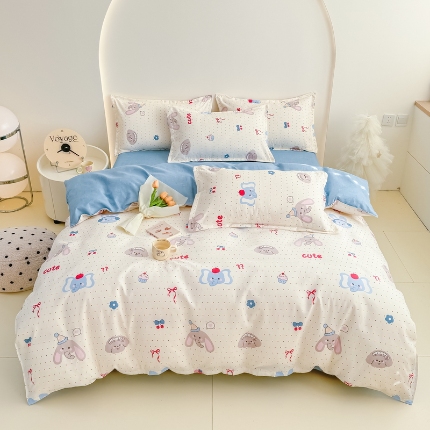 91家纺网 家纺一手货源 找家纺 （总）梦舒阳2025新款磨毛植物羊绒四件套高克重床单款床笠款四件套