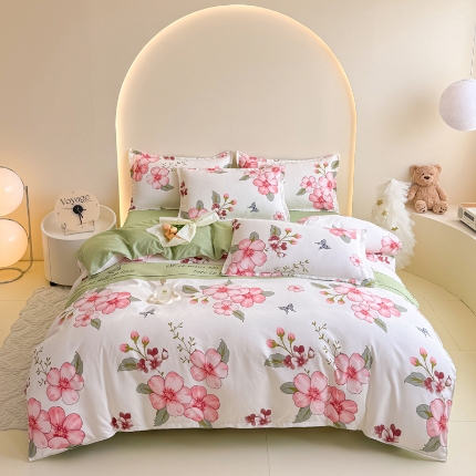 91家纺网 家纺一手货源 找家纺 （总）梦舒阳2025新款磨毛植物羊绒四件套高克重床单款床笠款四件套