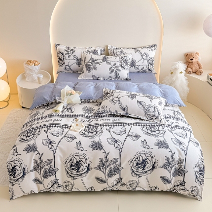 91家纺网 家纺一手货源 找家纺 （总）梦舒阳2025新款磨毛植物羊绒四件套高克重床单款床笠款四件套