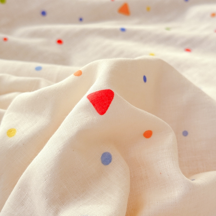 91家纺网 家纺一手货源 找家纺 2025苏东来家纺全棉双层纱韩版花边款单夏被皱皱纱花边夏被四件套 彩虹