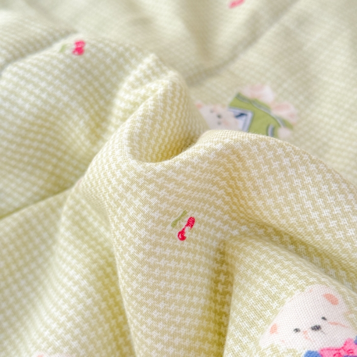 91家纺网 家纺一手货源 找家纺 2025苏东来家纺全棉双层纱韩版花边款单夏被皱皱纱花边夏被四件套 童话世界