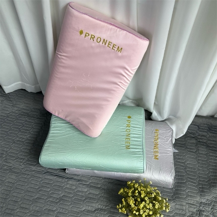 （總）天然乳膠枕成人天絲莫代爾刺繡款高低平面款乳膠枕頭枕芯