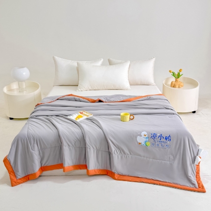 91家纺网 家纺一手货源 找家纺 （总）【苏东来】2025年夏季高端真锦氨凉感夏被纯色空调被单双人夏被春秋被子冰丝夏被被芯直播爆款