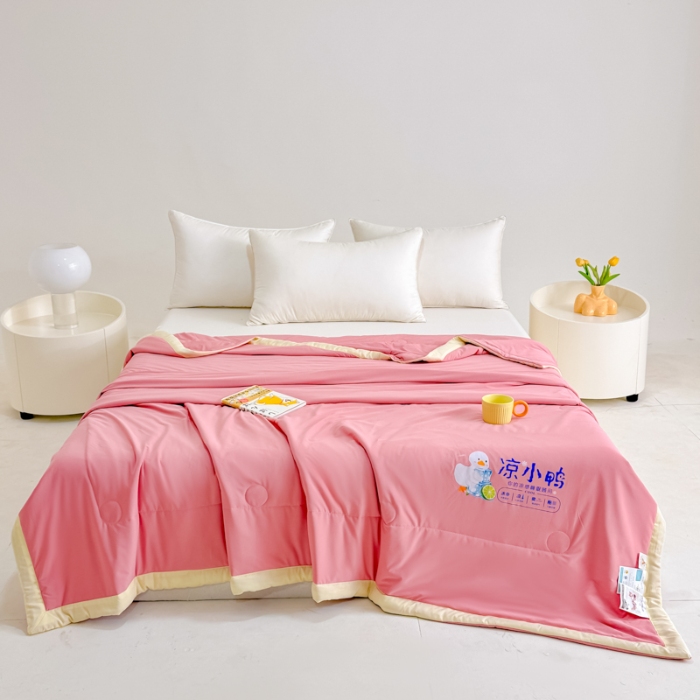 91家纺网 家纺一手货源 找家纺 （总）【苏东来】2025年夏季高端真锦氨凉感夏被纯色空调被单双人夏被春秋被子冰丝夏被被芯直播爆款