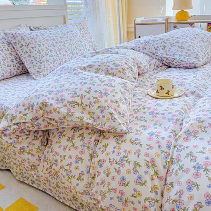 91家纺网 家纺一手货源 找家纺 （总）【苏东来】2025高端AA版有氧全棉双层纱四件套件印花纯棉四件套纯棉双层纱四件套针织棉泡泡棉色织水洗棉四件套全棉四件套