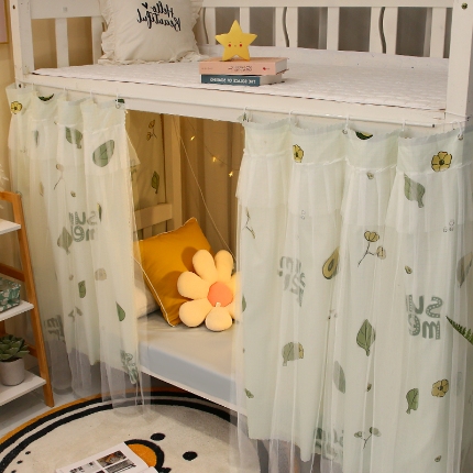 91家纺网 家纺一手货源 找家纺 公主风学生宿舍床帘上下铺隐私帘员工宿舍简易带纱床帘批发可咨询报价 梦幻森林SL42