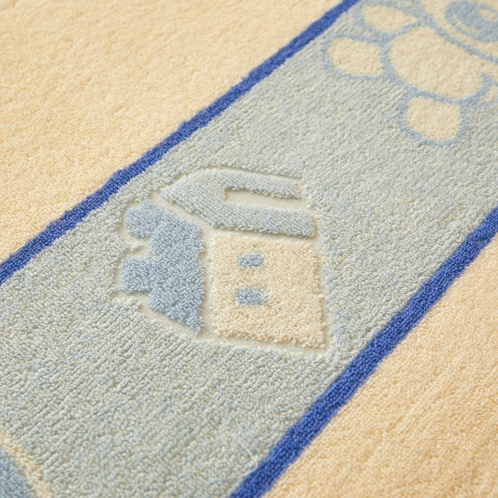 91家纺网 家纺一手货源 找家纺 悦然毛巾被 2024新款全棉老式毛巾被 小熊蓝