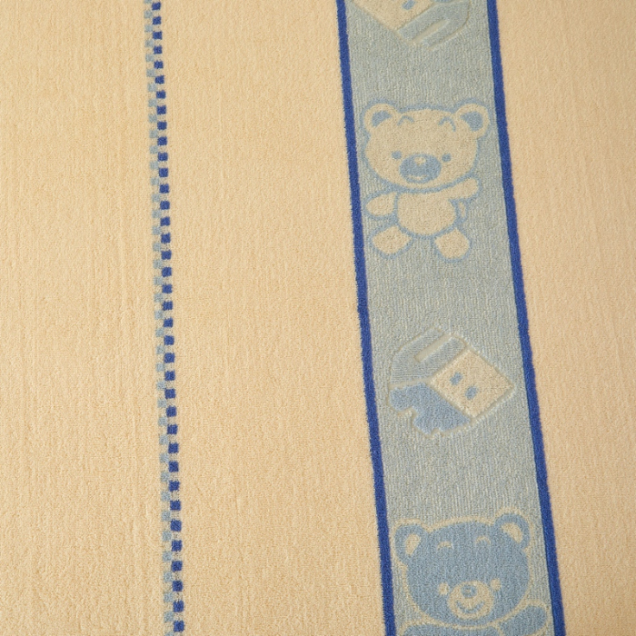 91家纺网 家纺一手货源 找家纺 悦然毛巾被 2024新款全棉老式毛巾被 小熊蓝