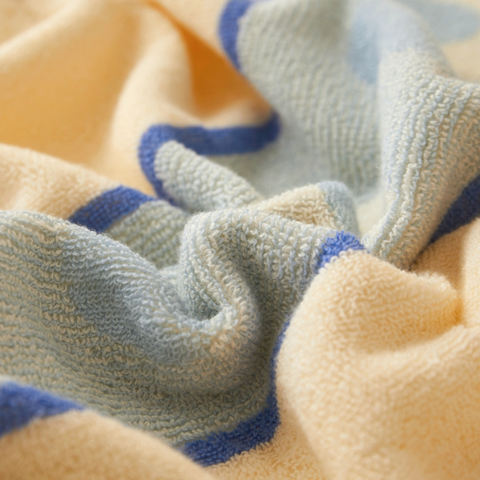 91家纺网 家纺一手货源 找家纺 悦然毛巾被 2024新款全棉老式毛巾被 小花蓝