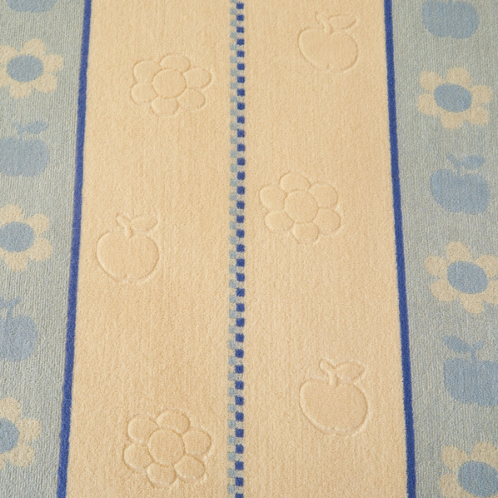 91家纺网 家纺一手货源 找家纺 悦然毛巾被 2024新款全棉老式毛巾被 小花蓝