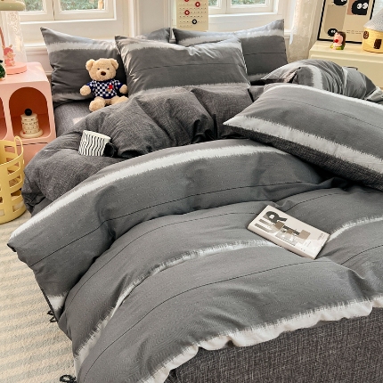 91家纺网 家纺一手货源 找家纺 （总）2025新款13070全棉四件套加厚斜纹田园清新风四件套纯棉床单床笠款床品套件