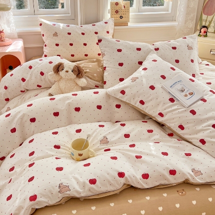 91家纺网 家纺一手货源 找家纺 （总）2025新款13070全棉四件套加厚斜纹田园清新风四件套纯棉床单床笠款床品套件