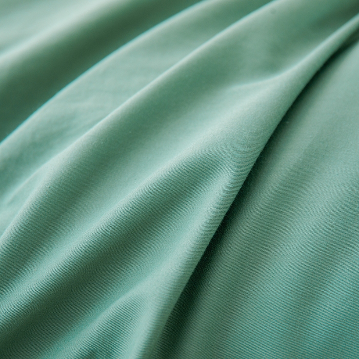 91家纺网 家纺一手货源 找家纺 2025年高端轻奢刺绣款全棉长绒棉四件套简约纯色素色纯棉刺绣花四件套件床单 翡翠绿