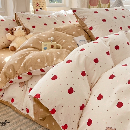 91家纺网 家纺一手货源 找家纺 （总）2025新款纯棉13070全棉斜纹小清新印花床单被套四件套床上用品套件