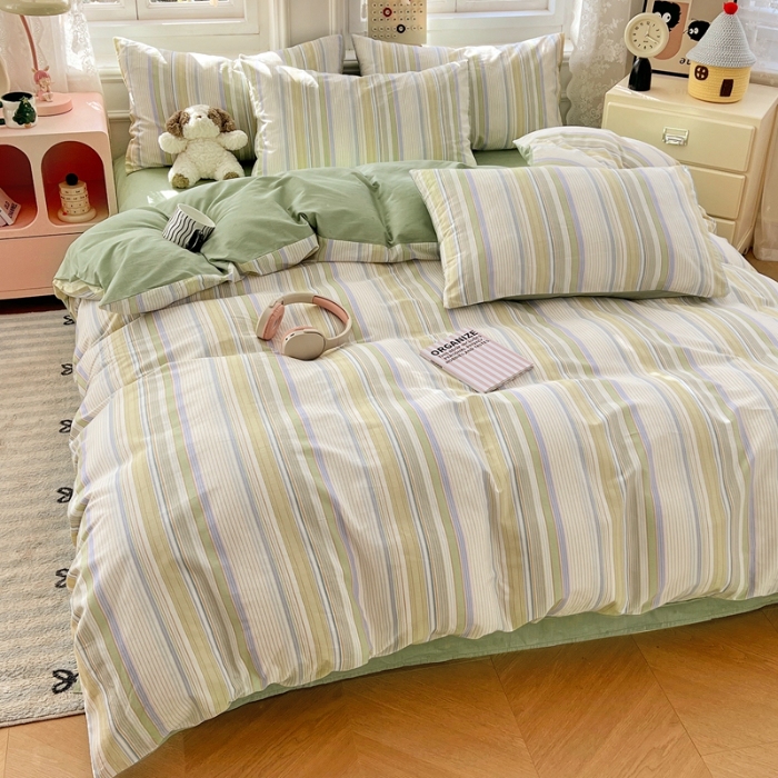 91家纺网 家纺一手货源 找家纺 （总）2025新款纯棉13070全棉斜纹小清新印花床单被套四件套床上用品套件