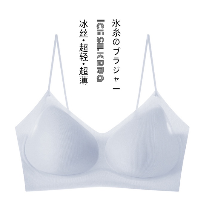 91家纺网 家纺一手货源 找家纺 【暗纹冰丝文胸】2025新款日式无印暗纹冰丝文胸良品夏季凉感胸罩超薄聚拢无钢圈透气细肩带
