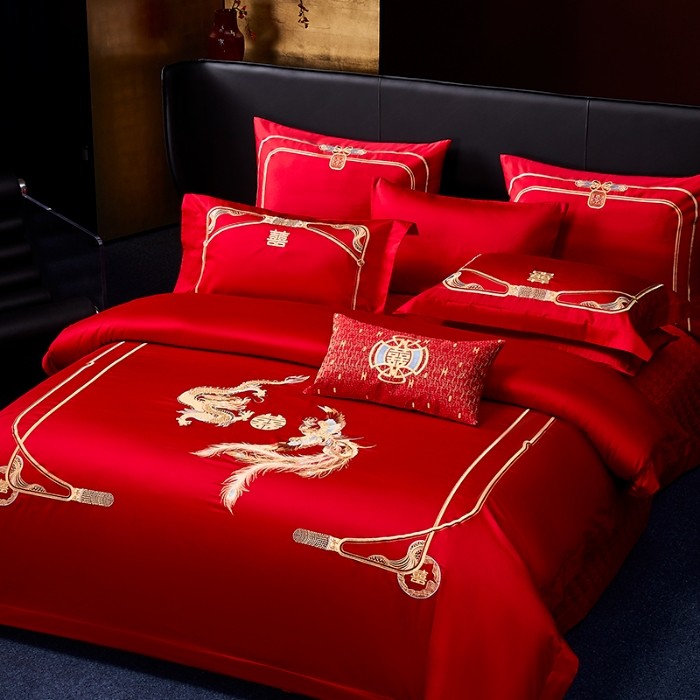 91家纺网 家纺一手货源 找家纺 （总）张公子婚庆馆 2025新款舒适A版160支B版100支长绒棉婚庆四件套系列