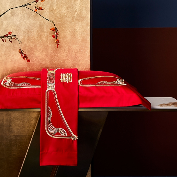 91家纺网 家纺一手货源 找家纺 （总）张公子婚庆馆 2025新款舒适A版160支B版100支长绒棉婚庆四件套系列