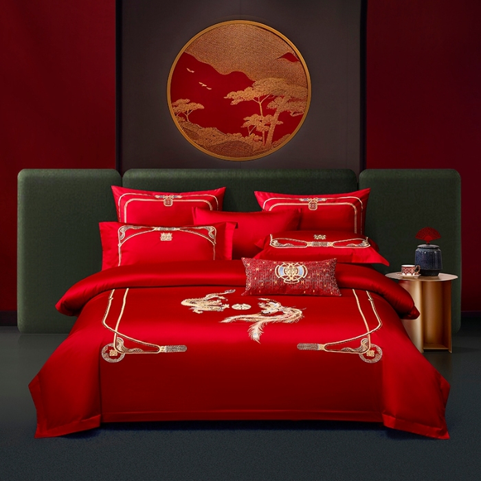 91家纺网 家纺一手货源 找家纺 （总）张公子婚庆馆 2025新款舒适A版160支B版100支长绒棉婚庆四件套系列