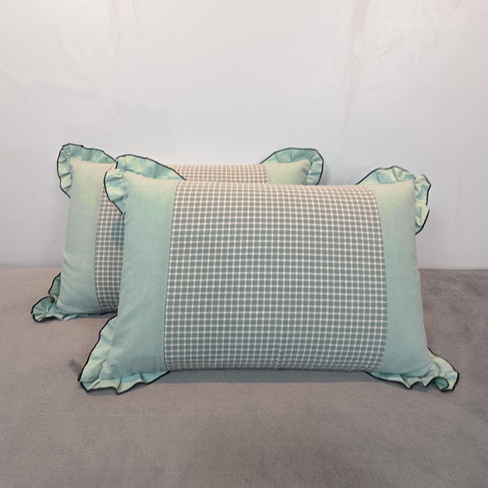 91家纺网 家纺一手货源 找家纺 （总）40×60cm枕头纯棉儿童枕头学生枕头单只多层结构夹棉款全棉色织水洗棉耳朵款拉链枕