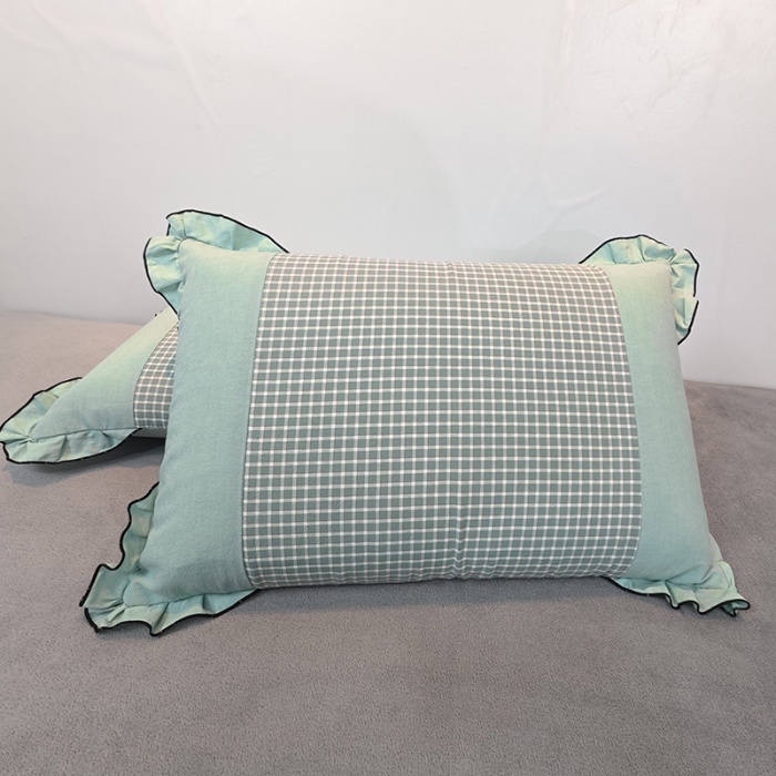 91家纺网 家纺一手货源 找家纺 （总）40×60cm枕头纯棉儿童枕头学生枕头单只多层结构夹棉款全棉色织水洗棉耳朵款拉链枕