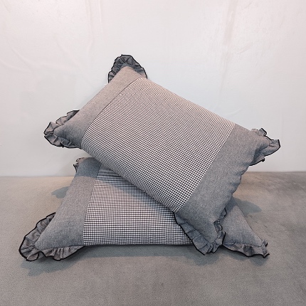 91家纺网 家纺一手货源 找家纺 （总）40×60cm枕头纯棉儿童枕头学生枕头单只多层结构夹棉款全棉色织水洗棉耳朵款拉链枕