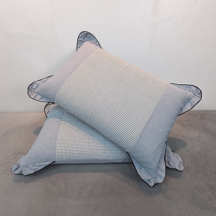 91家纺网 家纺一手货源 找家纺 （总）40×60cm枕头纯棉儿童枕头学生枕头单只多层结构夹棉款全棉色织水洗棉耳朵款拉链枕