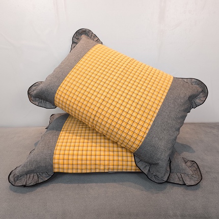 91家纺网 家纺一手货源 找家纺 （总）40×60cm枕头纯棉儿童枕头学生枕头单只多层结构夹棉款全棉色织水洗棉耳朵款拉链枕