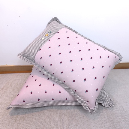 91家纺网 家纺一手货源 找家纺 （总）40×60cm枕头纯棉儿童枕头学生枕头单只多层结构夹棉款全棉三花款拉链枕