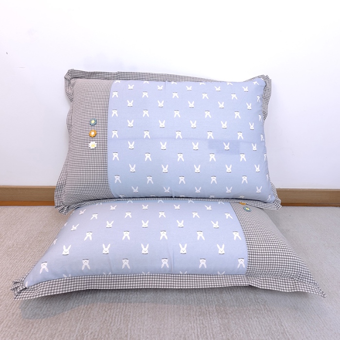 91家纺网 家纺一手货源 找家纺 （总）40×60cm枕头纯棉儿童枕头学生枕头单只多层结构夹棉款全棉三花款拉链枕