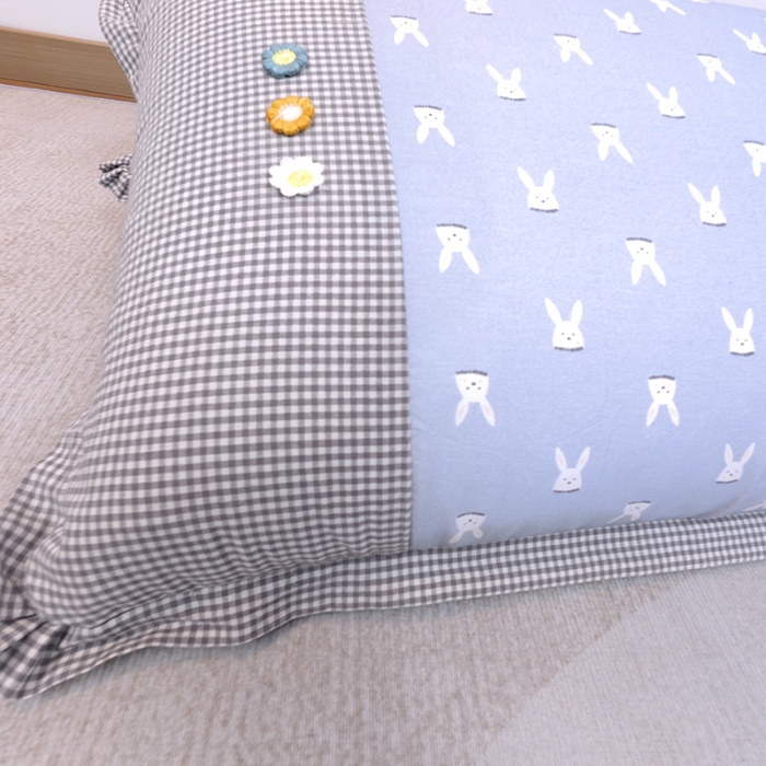 91家纺网 家纺一手货源 找家纺 （总）40×60cm枕头纯棉儿童枕头学生枕头单只多层结构夹棉款全棉三花款拉链枕