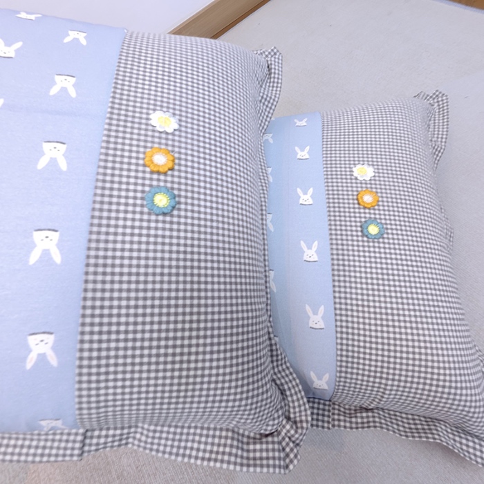 91家纺网 家纺一手货源 找家纺 （总）40×60cm枕头纯棉儿童枕头学生枕头单只多层结构夹棉款全棉三花款拉链枕