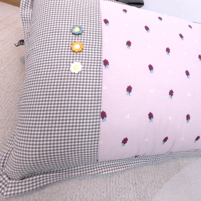 91家纺网 家纺一手货源 找家纺 40×60cm枕头纯棉儿童枕学生枕单只多层结构夹棉款全棉三花款拉链枕 葡萄架