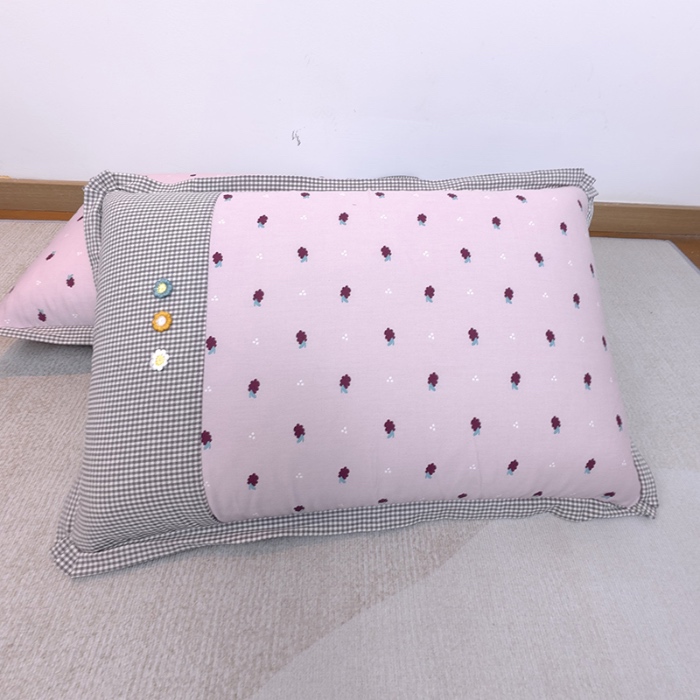 91家纺网 家纺一手货源 找家纺 40×60cm枕头纯棉儿童枕学生枕单只多层结构夹棉款全棉三花款拉链枕 葡萄架