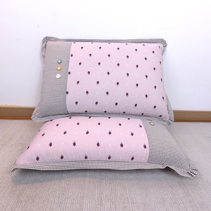 91家纺网 家纺一手货源 找家纺 40×60cm枕头纯棉儿童枕学生枕单只多层结构夹棉款全棉三花款拉链枕 葡萄架