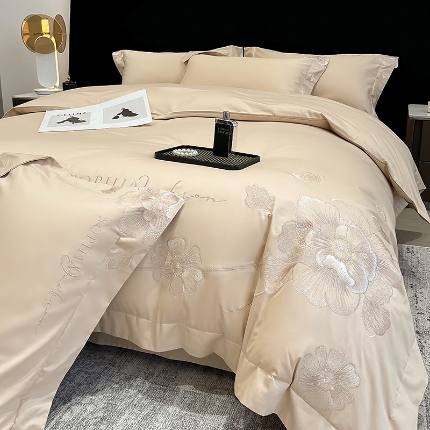 91家纺网 家纺一手货源 找家纺 （总）（总）星蕴家纺 2024新款A类新疆全棉刺绣四件套-千禧