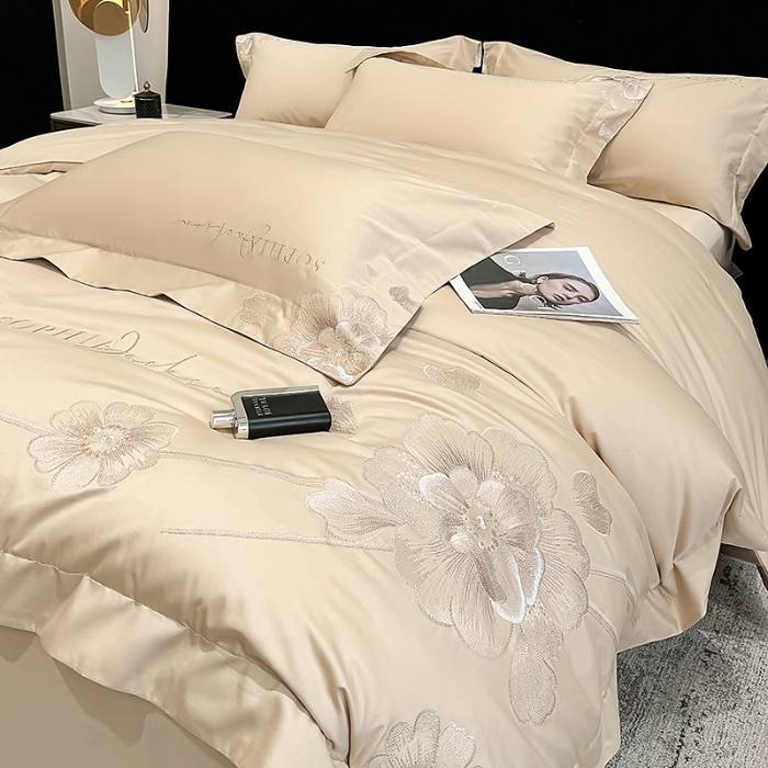 91家纺网 家纺一手货源 找家纺 （总）（总）星蕴家纺 2024新款A类新疆全棉刺绣四件套-千禧