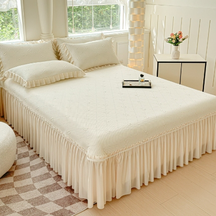 91家纺网 家纺一手货源 找家纺 （总）苏米娜2024春夏新款泡泡棉四件套泡泡棉刺绣花四件套水洗棉四件套A类母婴级小清新