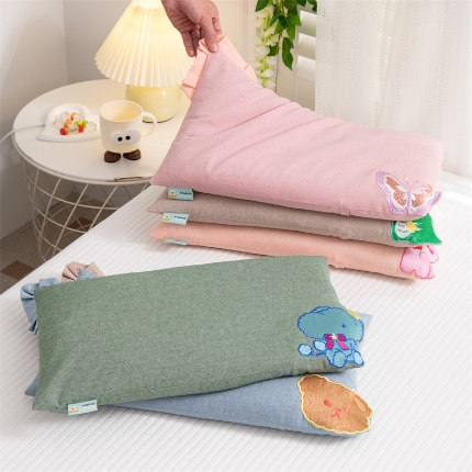 （总）仁宇枕业 2025新款新品全棉粉色蝴蝶系列儿童全荞麦枕头枕芯