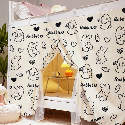 91家纺网 家纺一手货源 找家纺 （总）学生宿舍一体式床帘 寝室ins风两用蚊帐 上铺下铺遮光布