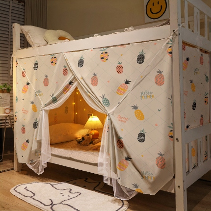 91家纺网 家纺一手货源 找家纺 （总）学生宿舍一体式床帘 寝室ins风两用蚊帐 上铺下铺遮光布