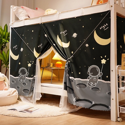 91家纺网 家纺一手货源 找家纺 （总）学生宿舍一体式床帘 寝室ins风两用蚊帐 上铺下铺遮光布