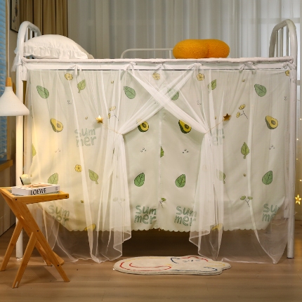 91家纺网 家纺一手货源 找家纺 （总）学生宿舍一体式床帘 寝室ins风两用蚊帐 上铺下铺遮光布