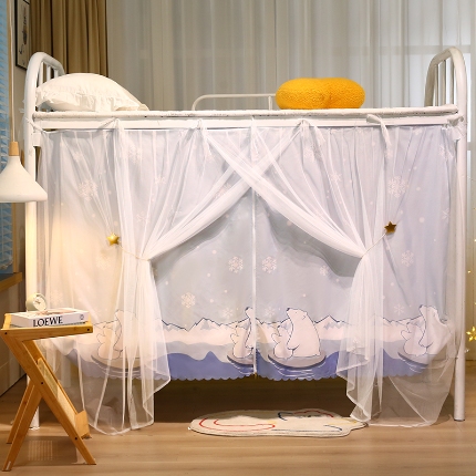 91家纺网 家纺一手货源 找家纺 （总）学生宿舍一体式床帘 寝室ins风两用蚊帐 上铺下铺遮光布