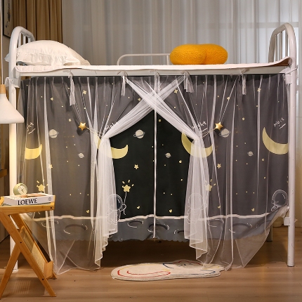 91家纺网 家纺一手货源 找家纺 （总）学生宿舍一体式床帘 寝室ins风两用蚊帐 上铺下铺遮光布