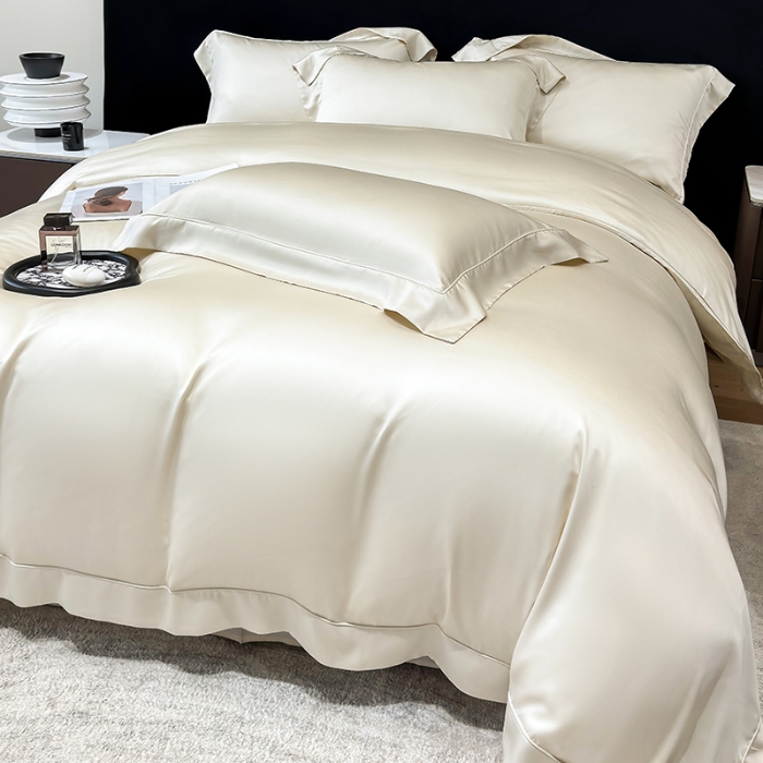 91家纺网 家纺一手货源 找家纺 （总）【兰精公司授权】星蕴家纺 2025新款奥地利兰精天丝莱赛尔纯色埋绳款四件套-莱恩